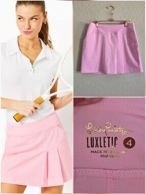 Lilly Pulitzer Luxletic Antibes Pink Golf Skort Size 4